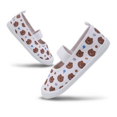 건종 브라운앤프렌즈 패턴 면실내화 브라운