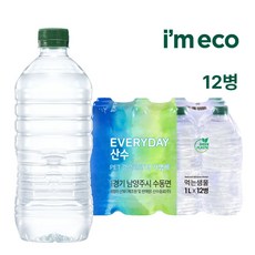 아임에코 에브리데이 산수 무라벨 생수 1L x 12병, 12개