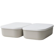 가규 라운드 리빙박스 S-HALF, 그레이, 2개