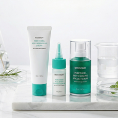 MEDITHERAPY 綠淨光緊緻毛孔藻針精華 益生菌粉狀安瓶 提亮素顏霜 (積雪草外泌體 韓國藻針), 1個, 綠淨光緊緻毛孔藻針精華38ml