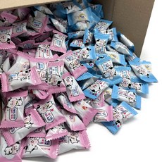 롯데제과 폭신폭신 말랑카우 밀크+딸기우유 믹스 100개 대용량 츄잉캔디
