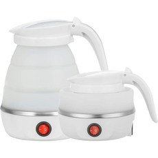 PYHO접이식 전기포트 여행용 접이식 전기포트600ML 휴대용 접이식 전기포트ZDH07, 흰색