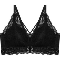 [백화점 정품] 게스언더웨어 여자 편한 속옷 데일리 통기성 노와이어 올레이스 스트링 브라렛 BK