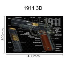 총 청소 고무 매트 마우스 패드 부품 다이어그램 AR15 AK47 레밍턴 870 GLOCK CZ 75 P220 P226 P229 P320 P365 1911, 1911-3D, 1개