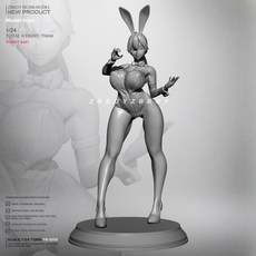 ZBBOY 1/24 兔子女孩 玩具樹脂手辦 兵人 白模 TD-3255 模型diy 台灣出貨, 1個