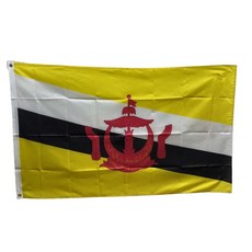 브루나이 폴리에스터깃발 Brunei flag 90x150cm 구리고리 이중스티치, 1개, YELLOW+WHITE+RED+BLACK