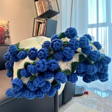 블랙룩 꽃다발담요 장미 1개 꽃다발이되는담요, 60cm 36송이, 블루 인챈트 로즈