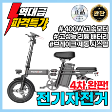 하이볼트 접이식 전기 자전거 접이식 분리형 배터리 3단속도조절 언덕길 출퇴근 배달 대행, 시크블랙, 카본