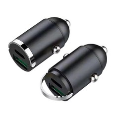 120W 듀얼 포트 고속충전 차량용 충전기 시가잭 USB 차량용 충전 어댑터, 검정색, 120W-듀얼 포트