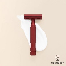 CONQUEST Rockwell Razors Rockwell 6S霧黑不鏽鋼刮鬍刀禮盒，可更換刀盤設計，提供客製化刮鬍體驗, 1個, 紅色