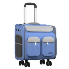 JoPet 多功能寵物旅行箱推車, 牛仔藍, 1個