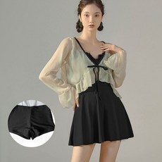 여성 투피스 모노키니 수영복 비키니 수영복 BY-D-03, 블랙