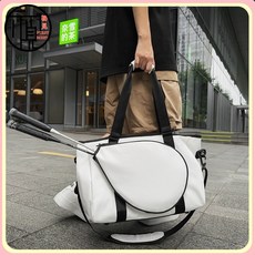 旅行包 2024新款時尚羽毛球包大容量手提單肩斜挎運動包男簡約網球包防水 羽球包 網球包, 1個, 經典黑【陞級加厚】,羽毛球包專屬