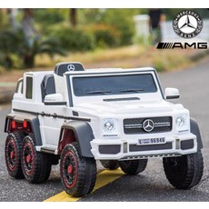 Mercedes-Benz AMG G63 六輪兒童電動車，寬敞雙人座，藍牙音樂，安全可靠, 白色, 1個