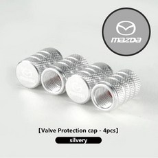 자동차 휠 타이어 밸브 캡 스템 에어더스트 방수 악셀라 데미오 아텐자, 7. MAZ-03W-silver-4PCS-, 1개