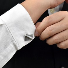 袖扣 全銀線條長方形 NCD29