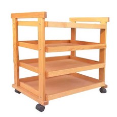 미술 도구 정리함 재료 원목 화구 박스 이동식 트롤리, 1개