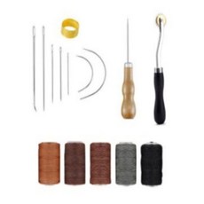 가죽바느질 수공예 키트 재봉도구 실 바늘 송곳세트