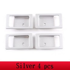 문 손잡이 실내 도어 캐치 커버 호환 알루미늄 합금 실버 자동차 내부 보울 장식 랜드로버 디펜더 90 110 130 2004-18, Silver 4-Pcs