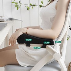 의자 팔걸이 쿠션 팔꿈치 받침 패드 사무실 게이밍 보호 매트, E. 곡선 모델 블랙 25x8x3/6