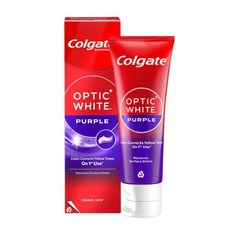 Colgate Optic White Purple 牙膏 校正黃色色調 去除表面污漬 100g, 1個
