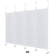 巴塞隆納 頂天立地 鐵製洞洞板屏風置物架 (可吸磁 可當防疫隔間屏風), 白色,基本款(257公分), 詳見包裝