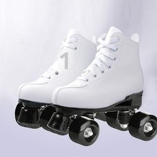 롤러스케이트 롤러슈즈 롤러장 34 사륜 초보 입문 인라인 흰피+검은바퀴, 1개