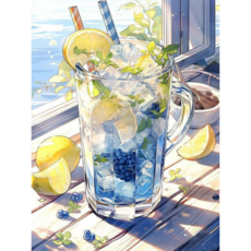 앤드 DIY 보석십자수 액자형 보석 십자수 세트 30X40cm, N020, 1세트