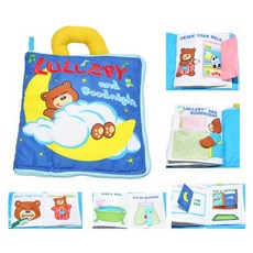 小熊晚安英文布書 寶寶睡覺生活習慣立體布書 玩具書 刷牙穿衣洗澡睡覺玩具布書 晚安書