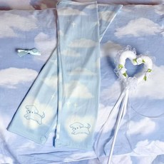 夏季防曬袖套，可愛天使小動物圖案，y2k風格, 天使小狗, 1個