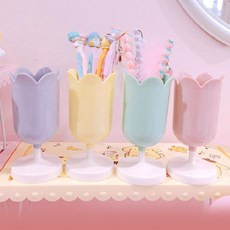 파스텔 홀더 튤립 브러쉬 화장품꽂이 펜꽂이 60521PC 1(pc), 튤립홀더 옐로우, 1개