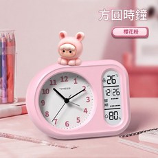 TIMESS 智慧鬧鐘 溫濕度時間管理器 公仔款, 櫻花粉 公仔款方圓鬧鐘 孩子的好幫手, 1個