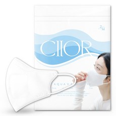 Ciior 씨오르 M 중형사이즈 수분 촉촉 기내용 가습 아쿠아 브이핏 마스크, 화이트, 10개, 2매입
