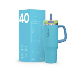 Ait 원터치 자동 빨대 보온보냉 텀블러, 2개, 960ml, 블루