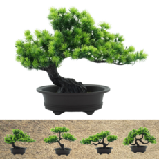 인조 소나무 분재 미니 모형 가짜 화분 나무 인테리어 소품, 1개, 1번소나무색
