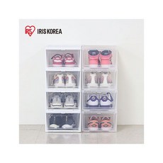 아이리스 코리아 프리미엄 대형 슈케이스 신발 정리함 보관함 정리대, 2개 / 화이트