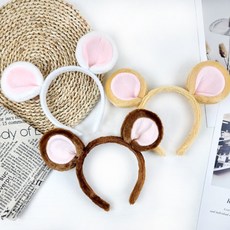 쥐 동물 머리띠 생일 파티 놀이공원 행사, 연갈색, 연갈색, 1개