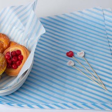 블루 스트라이프 유산지 30 X 30 cm 햄버거 샌드위치 토스트 빵 김밥 피크닉 포장지, 1개, 200개입