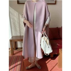 모직 우아한 라운드넥 롱트 핸드메이드 드 겨울 가을 롱조끼