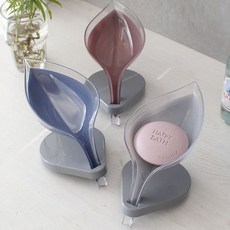 욕실인테리어용품 나뭇잎 모양 욕실 비누 받침 홀더 주방 수세미 받침대, 다크핑크