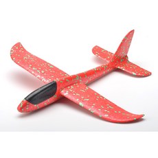 360度旋轉雙特技手拋飛機，48CM加厚耐摔EPP回旋飛機，航模玩具, 1個, 迷彩紅48CM加厚手拋飛機