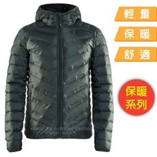【瑞典 Craft】男 超輕防潑水高彈性保暖羽絨連帽外套夾克