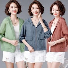 가을 봄 바람막이 여름 자켓 집업 여성 크롭 초경량