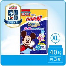 【GOO.N 大王】12小時日夜安心褲 褲型 箱購 XL/XXL, 1個, XL 40片×3入(箱購)