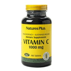 Natures Plus 無麩質維生素C咀嚼錠 1000mg, 1個, 180 件
