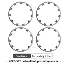 테슬라 모델 Y 21 인치 림 휠 허브 보호 패치 프로텍터 ABS 휠 가드 커버 액세서리 자동 외장 2018-2024, 01 China Mainland, 04 Gun Grey