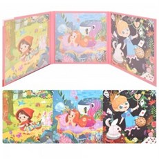 레벨 폴딩 자석놀이 퍼즐 책 동화 STEP4 903-3u 75피스 그림 직소 어린이집 유치원 교재 교구, 1개