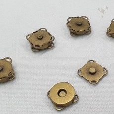 버튼 스냅 재봉 지갑 핸드메이드 앤티크 골드 마그네틱 사각 부자재 톤 가방 공예, 1개, 상세페이지 참조