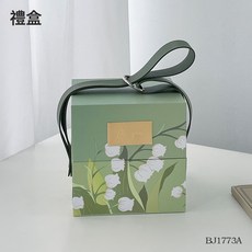 鈴蘭花小夜燈裝飾品手工diy材料包裝飾玻璃田園臥室擺件生日禮物, 鈴蘭花禮品盒-綠色:默認
