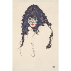 girl-woman-female portrait 편집아트포스터 감성선물 쉴레, 그림만(매트지), A2